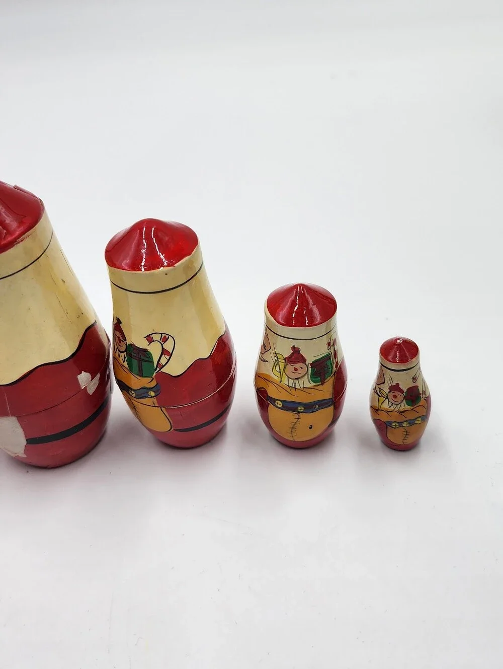 Set of 5 Santa Claus Nesting Dolls Christmas Decor